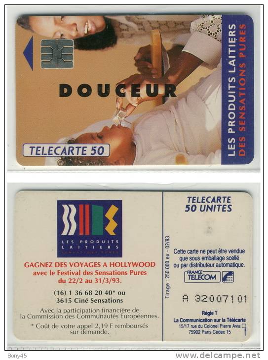 FRANCE - F325A - PRODUITS LAITIERS - DOUCEUR - SO4 - 50 Unités - 1993 - Utilisée - EC/BE - 1993