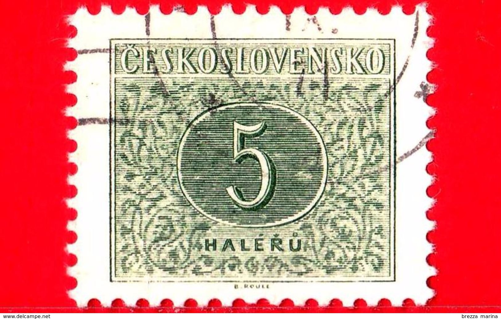 CECOSLOVACCHIA - Usato - 1955 - Numero -  Tassa - New Number Drawing  - 5 - Strafport