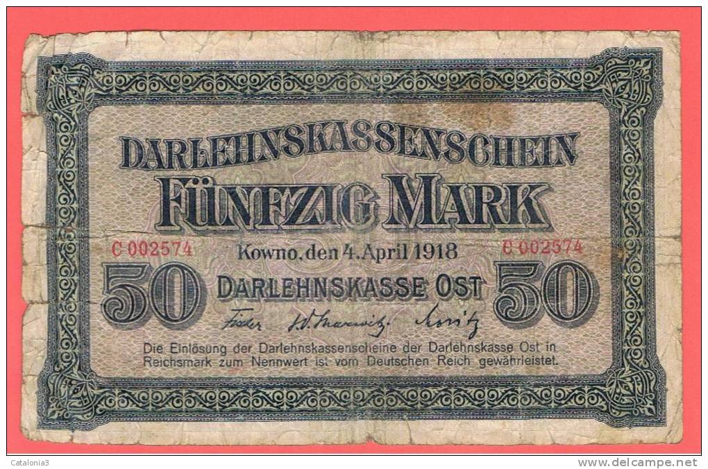 ALEMANIA - GERMANY - 50  Mark 1918 RC  P-R132 - Reichsschuldenverwaltung