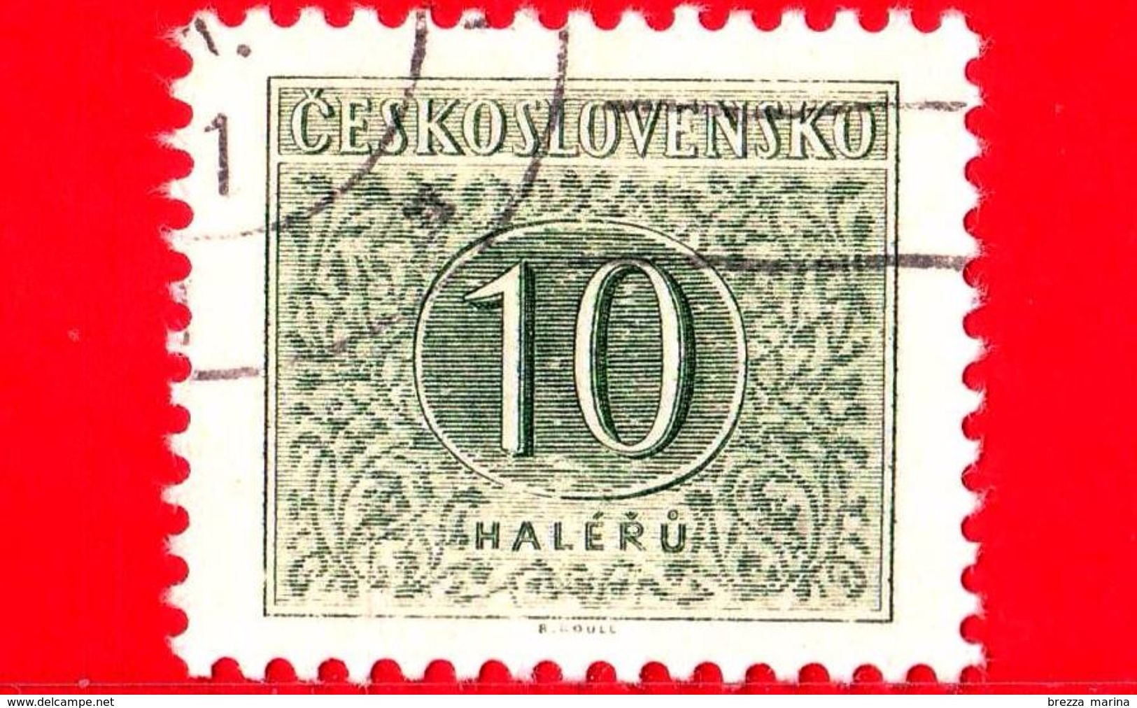 CECOSLOVACCHIA - Usato - 1955 - Numero -  Tassa - New Number Drawing - 10 - Strafport
