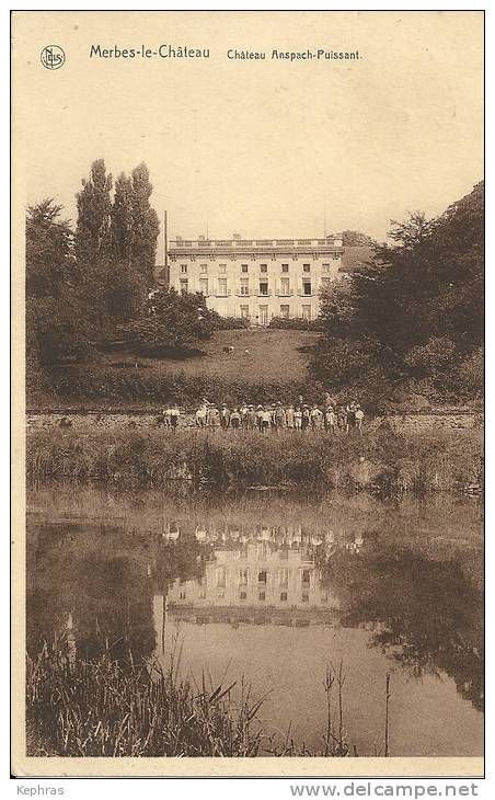 MERBES LE CHATEAU : Chateau Anspach-Puissant - RARE CPA - Cachet De La Poste 1938 - Merbes-le-Château