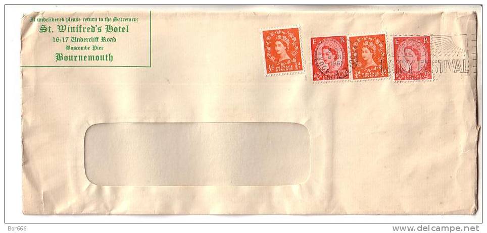 GOOD GB Postal Cover To GERMANY 1961 - Good Stamped: Queen - Hotel Cover - Cartas & Documentos