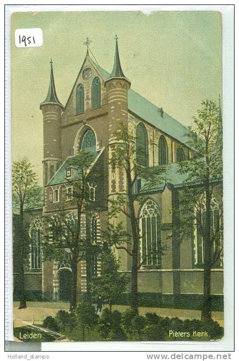 LEIDEN * PIETERSKERK * ANSICHTKAART * CPA (1951) Gelopen In 1906 Van LEIDEN Naar ROTTERDAM * NVPH NR 51 - Leiden