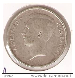 MONEDA DE PLATA DE BELGICA DE 2 FRANCOS DEL AÑO 1911  (COIN) SILVER-ARGENT - 2 Francos