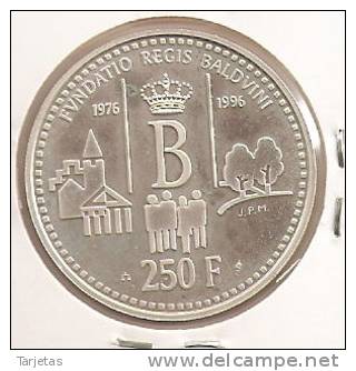 MONEDA DE PLATA DE BELGICA DE 250 FRANCOS DEL AÑO 1996  (COIN) SILVER-ARGENT - 250 Frank