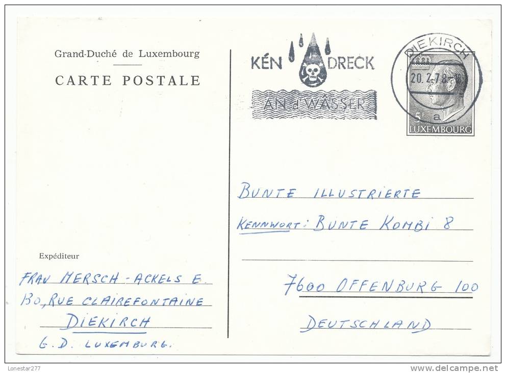 LUXEMBOURG POSTAL STATIONERY POSTAL CARD # P 149 (1978) - Ganzsachen