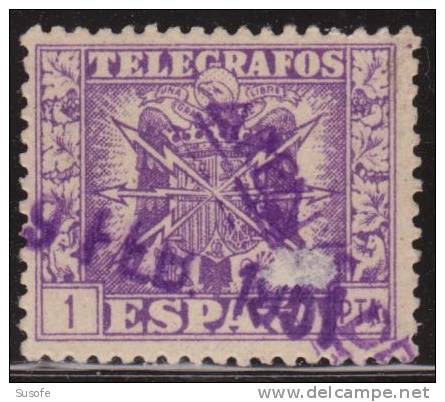 España Telegrafos 1949 Edifil 90 Sello º Escudo De España Nº Control Al Dorso 1p Spain Stamps Timbre Espagne Briefmarke - Servicios