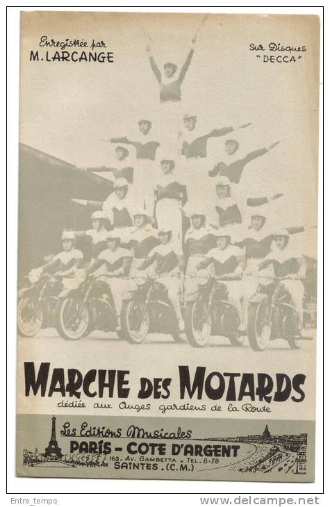 Partition Marche Des Motards CRS  Anges Gardiens De La Route - Partitions Musicales Anciennes