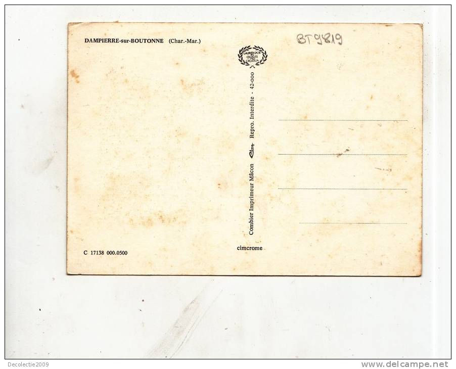 BT9819 Dampierre Sur Boutonne    2 Scans - Dampierre-sur-Boutonne