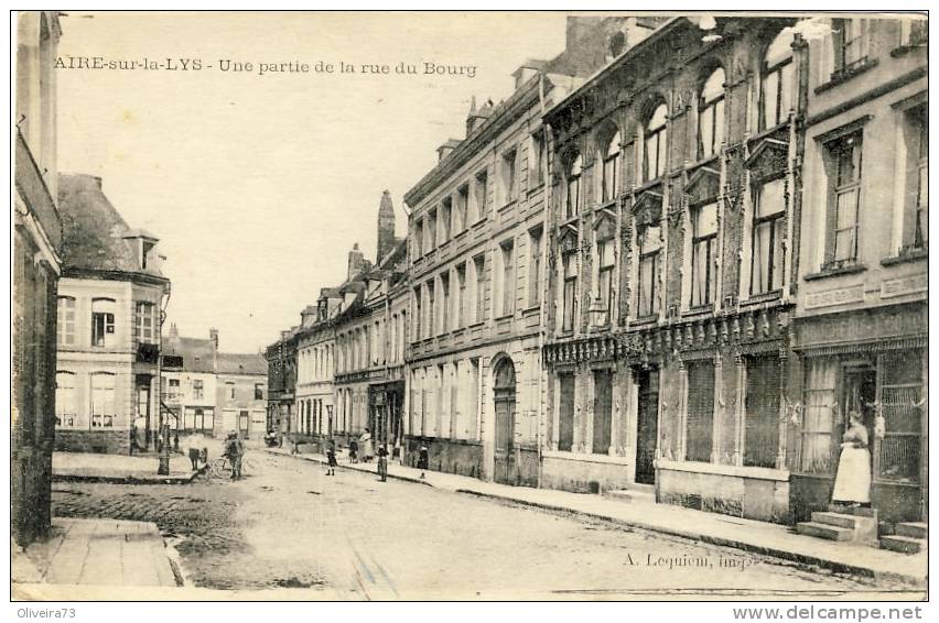 AIRE-sur-la-LYS - Une Partie De La Rue Du Bourg - 2 Scans - Aire Sur La Lys