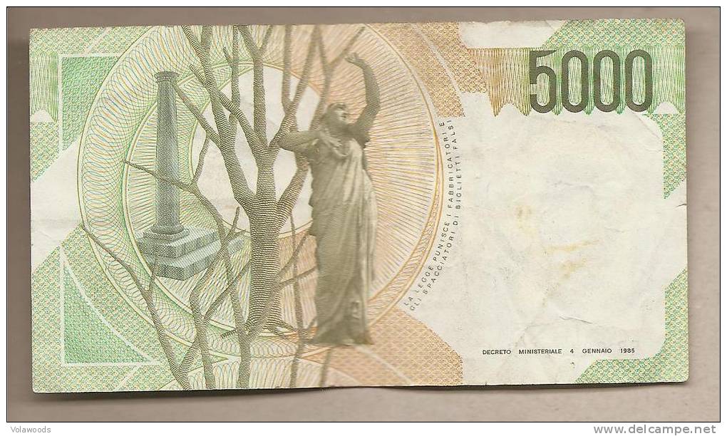 Italia - Banconota Circolata Da 5000 Lire "Bellini" - 1988 - 5000 Lire