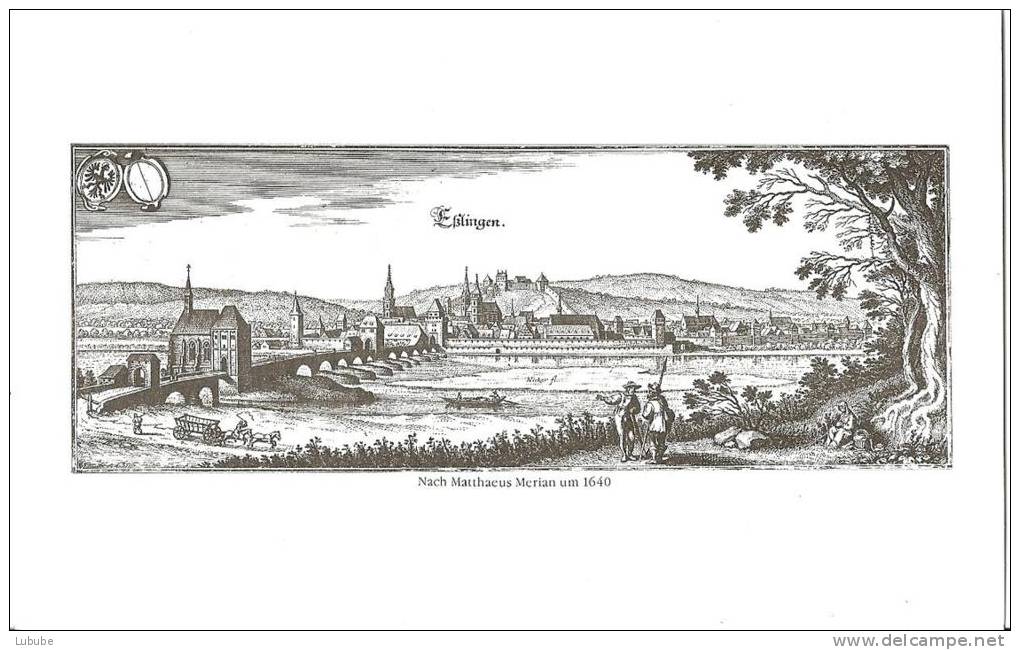 Esslingen - Mittelalterliche Ansicht Nach Merian Um 1640           Ca. 2000 - Esslingen