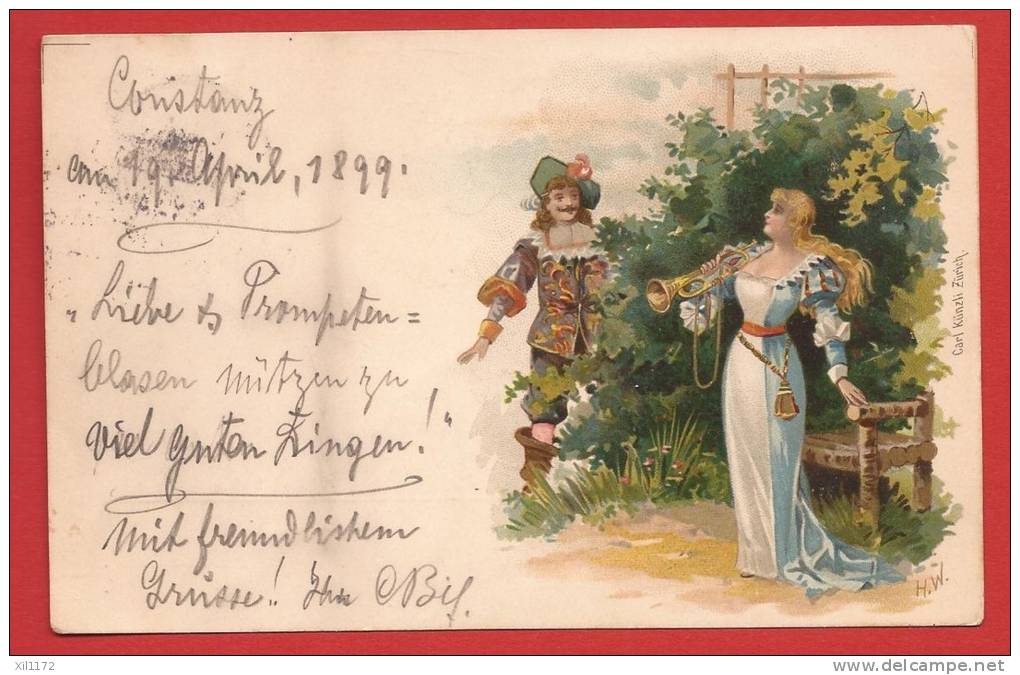 Y0413,  Pioneer,  Gelaufen In Constanz In 1899. Blasen, Cor, Mousquetaire. . KUnzli - Couples