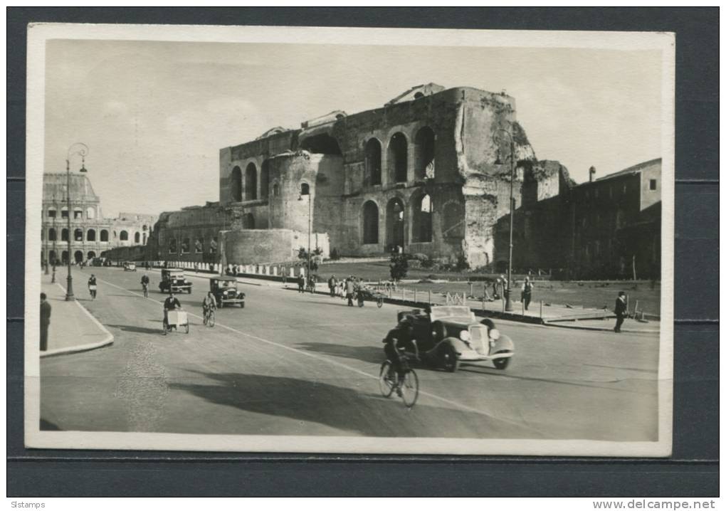 Vatican 1939 Postal Card Italy RomEmpire Street And Colosseum - Covers & Documents