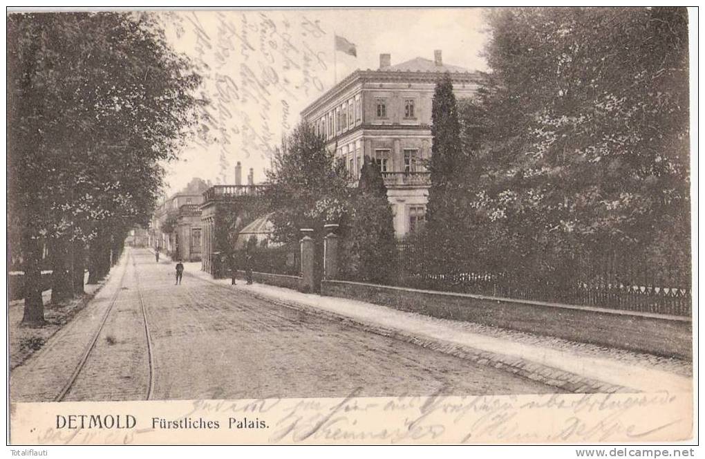 DETMOLD Fürstliches Palais Adel Autograf An Hauptmann Von Plettenberg Rastatt 1.12.1905 Gelaufen - Detmold