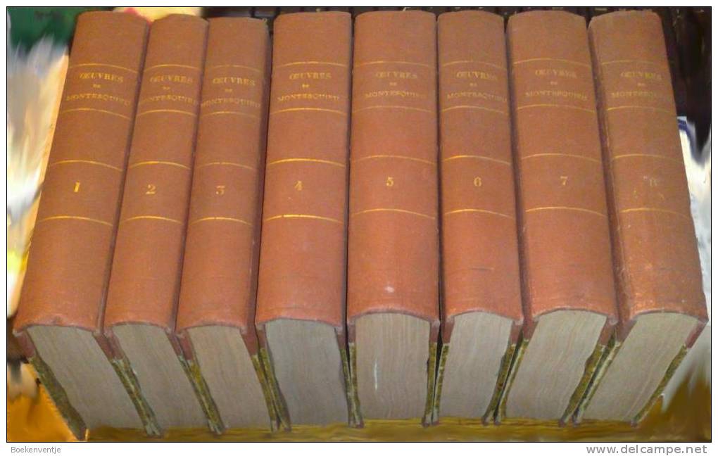 Oeuvres De Montesquieu, Ses éloges Par D'Alembert Et M. Villemain, Les Notes D'Helvetius, De Concordet Et De Voltaire - 1701-1800