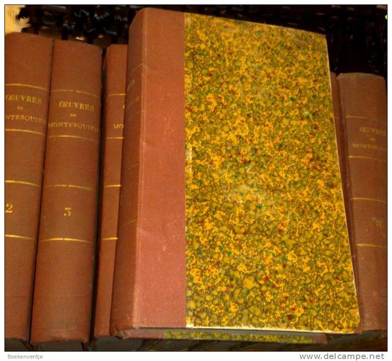 Oeuvres De Montesquieu, Ses éloges Par D'Alembert Et M. Villemain, Les Notes D'Helvetius, De Concordet Et De Voltaire - 1701-1800