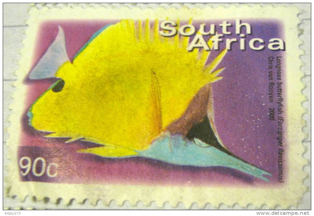 South Africa 2000 Fish Longnose Butterflyfish 90c - Used - Used Stamps