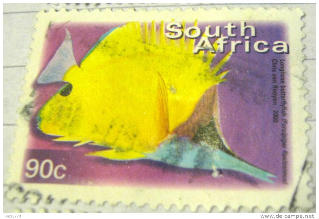 South Africa 2000 Fish Longnose Butterflyfish 90c - Used - Usati