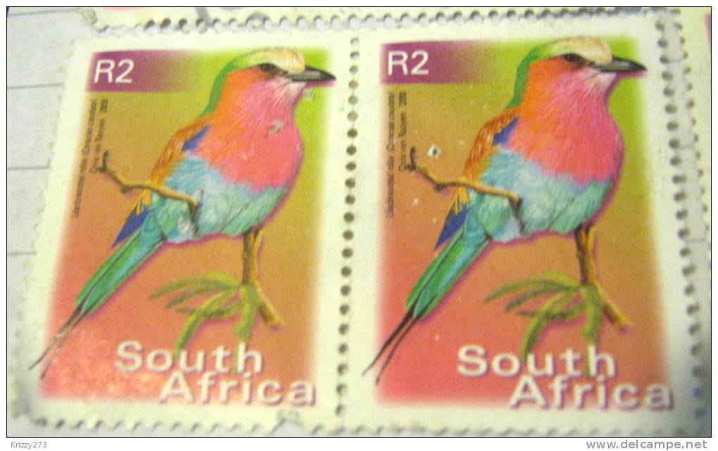 South Africa 2000 Bird Lilacbreasted Roller 2r X2 - Used - Used Stamps