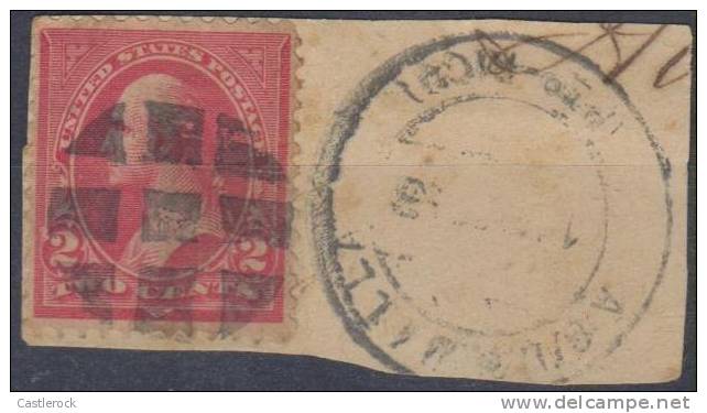 O) 1898  AGUADILLA, MILITARY BASE, USA OCCUPATION IN PUERTO RICO, GRID MUTE CANCEL, ON FRAGMENT, SEEMS TO BE A MILITARY - Puerto Rico