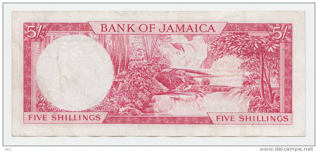 JAMAICA 5 Shillings 1960 (1964) VF+ P 51Ad 51A D (sig. 4) - Jamaica