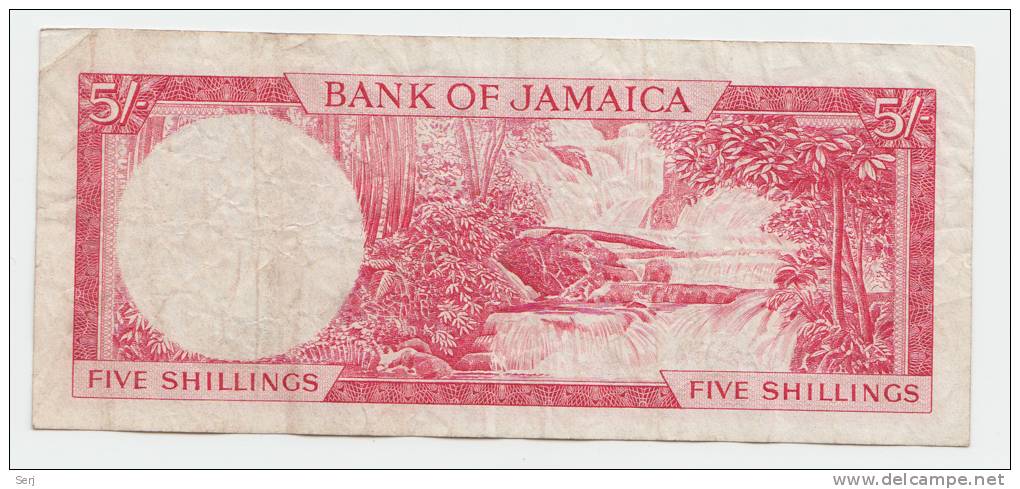 JAMAICA 5 Shillings 1960 (1964) VF P 51Aa 51A A - Jamaique