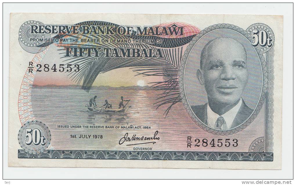 MALAWI 50 TAMBALA 1978  VF+ P 13b - Malawi