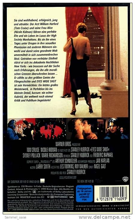 VHS Video Drama  -  Eyes Wide Shut   -  Mit Todd Field, Thomas Gibson, Tom Cruise, Sydney Pollack, Sky Dumo  -  Von 1999 - Drama