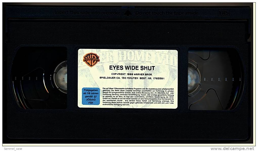 VHS Video Drama  -  Eyes Wide Shut   -  Mit Todd Field, Thomas Gibson, Tom Cruise, Sydney Pollack, Sky Dumo  -  Von 1999 - Drama