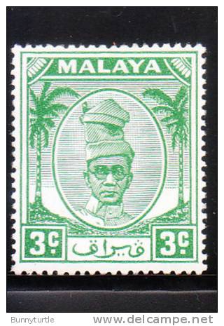 Malaya Perak 1950 Sultan Yussuf Izuddin Shah 3c MInt Hinged - Perak