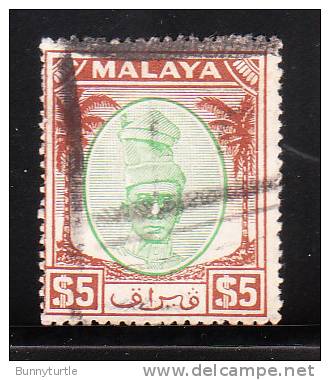 Malaya Perak 1950 Sultan Yussuf Izuddin Shah $5 Used - Perak