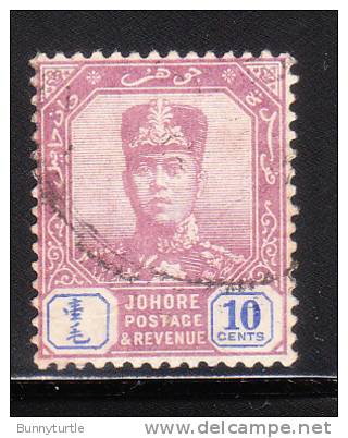 Malaya Johore 1921-40 Sultan Ibrahim 10c Used - Johore