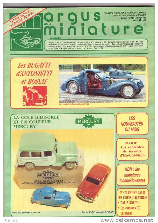 ARGUS De La MINIATURE N° 131 - Excellent état  - Bugatti - Kataloge & Prospekte