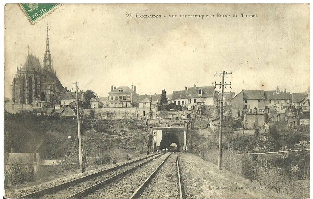 16 - CONCHES - Vue Panoramique Et Entrée Du Tunnel - 1913 - Conches-en-Ouche