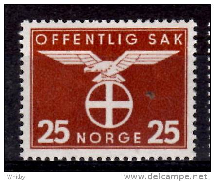 Norway 1943 25o Nazi Party Emblem Official Issue #o25  MNH - Service