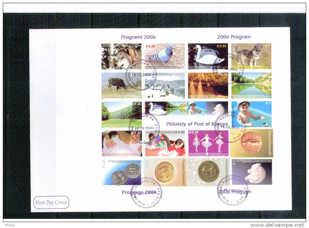 Kosovo 2006 Ausgaben 2006 Grossbogen / Sheet Of 2006 Issues FDC Scarce - Kosovo