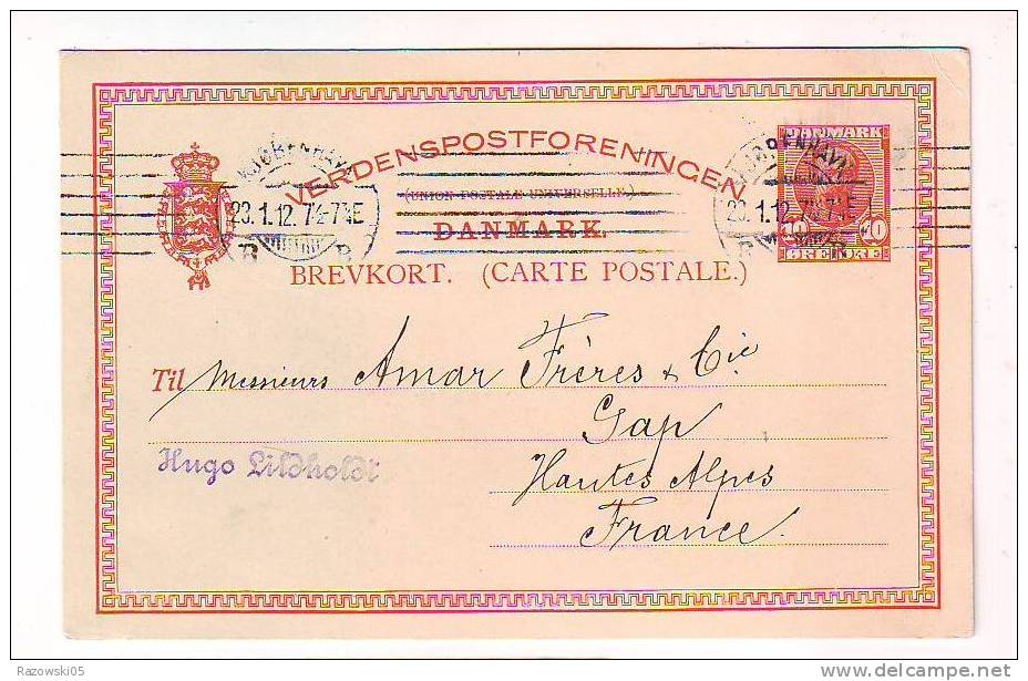 TIMBRE. ENTIER POSTAL. CARTE. LETTRE. DANEMARK. - Ganzsachen