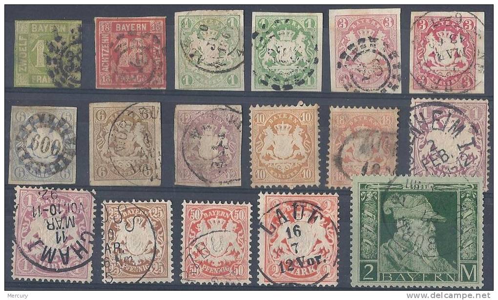 ETATS ALLEMANDS - Bon Ensemble De Timbres Classiques -  9 Scans - Sammlungen