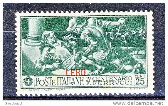 Lero, Isole Egeo 1930 SS. 58 Ferrucci N. 13 C. 25 Verde Scuro MNH - Egeo (Lero)