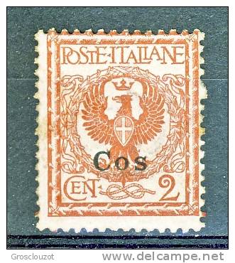 Coo, Isole Egeo, 1912 SS. 54 N. 1 C. 2 Rosso Bruno MNH - Aegean (Coo)