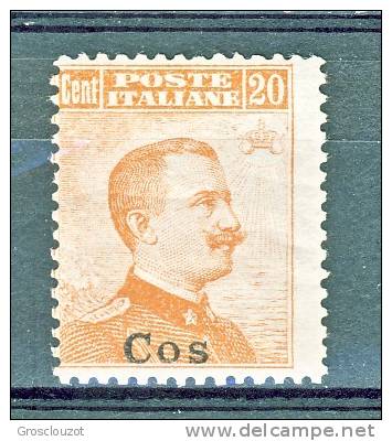 Coo, Isole Egeo, 1917 N. 9 C. 20 Arancio, Senza Filigrana MH - Egée (Coo)