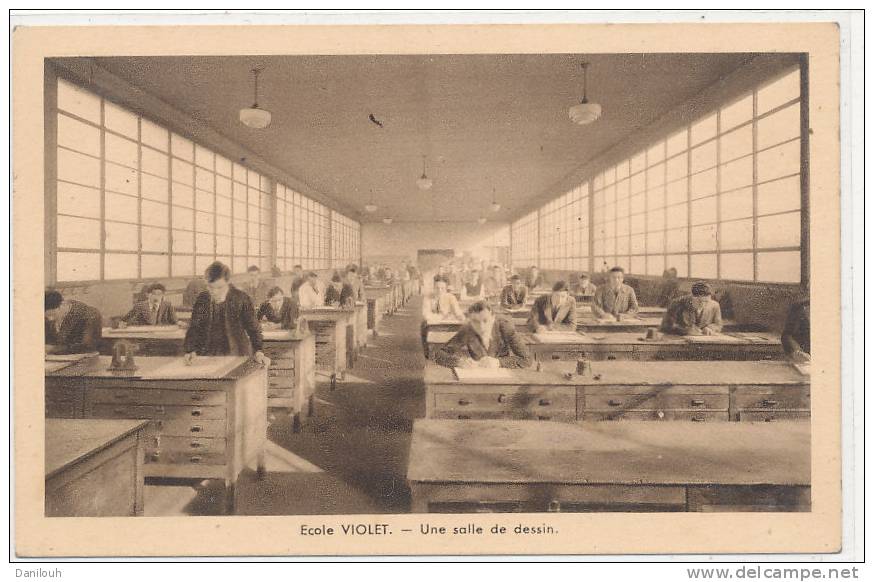 75 // PARIS ECOLE VIOLET, Ecole D'électricité Et De Mécaniques Industrielles, UNE SALLE DE DESSIN - Enseignement, Ecoles Et Universités