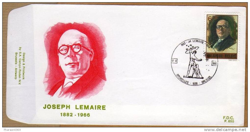 Enveloppe FDC 2047 650 Joseph Lemaire - Ohne Zuordnung
