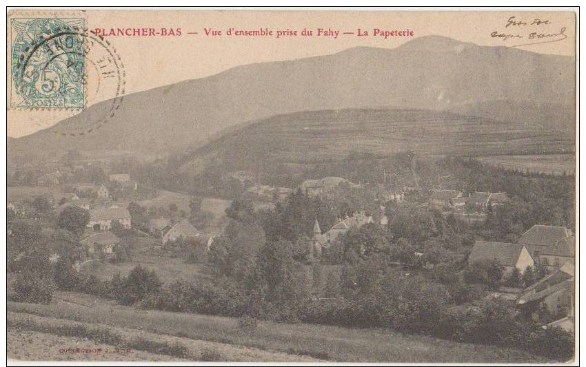 CPA 70 PLANCHER BAS Vue D'ensemble Prise Du Fahy La Papeterie 1904 - Autres & Non Classés