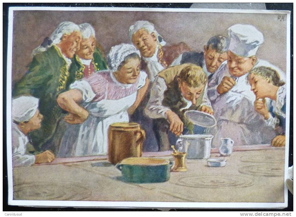 Rare Image LITHO 12X17 Illustrateur PAUL HEY Deutsche Marchen 4 N° 50 Der Zwerg Nase W. HAUFF - Sammlungen