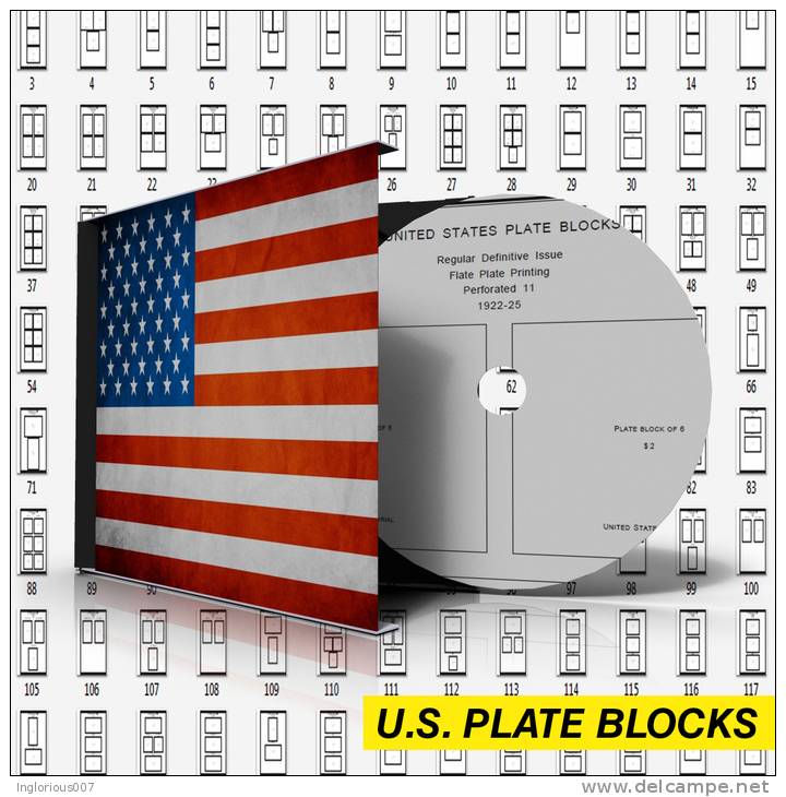 U.S.A. PLATE BLOCKS STAMP ALBUM PAGES 1901-2011 (789 Pages) - Engels