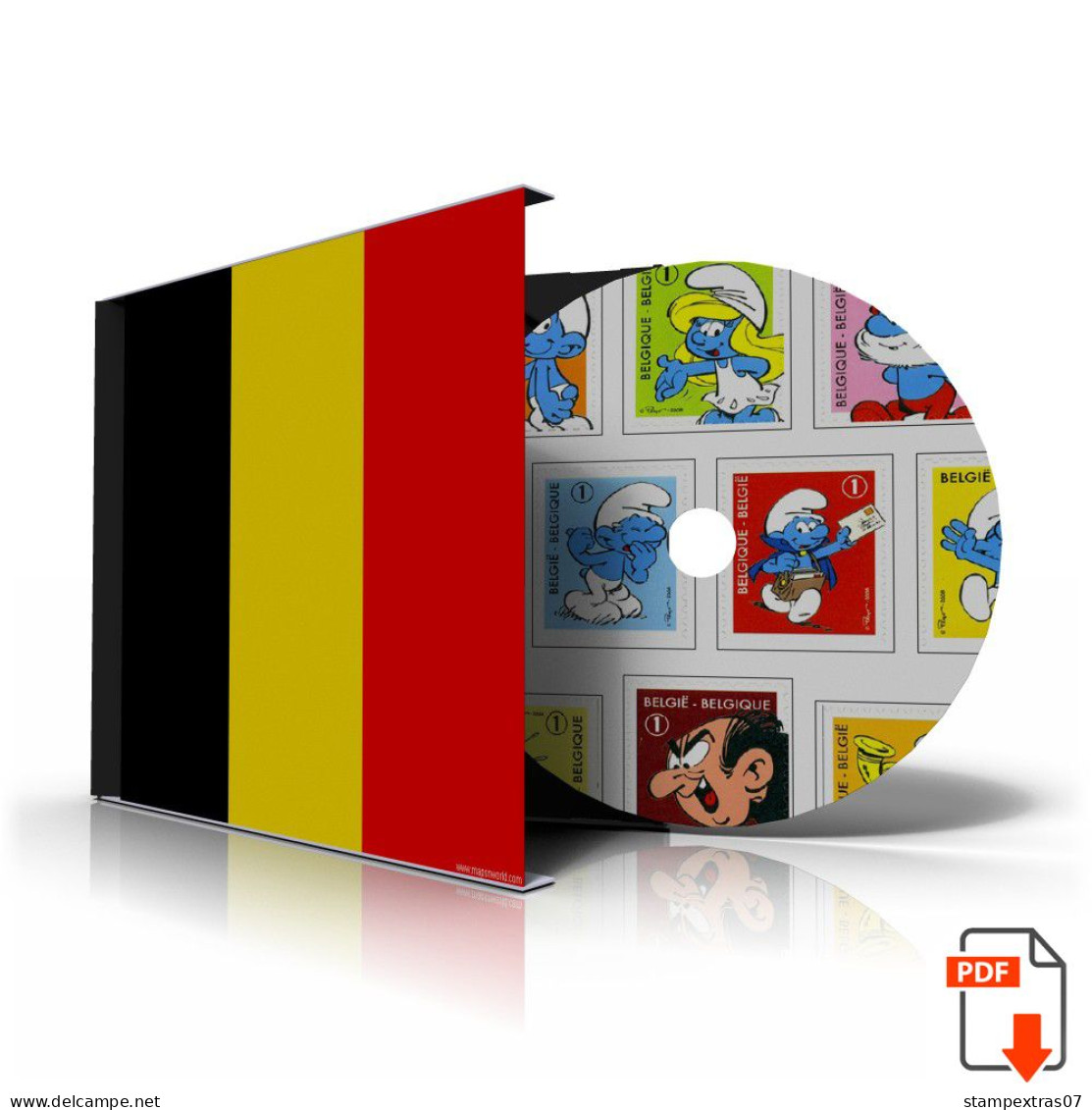 BELGIUM STAMP ALBUM PAGES 1849-2011 (539 Color Illustrated Pages) - Inglés