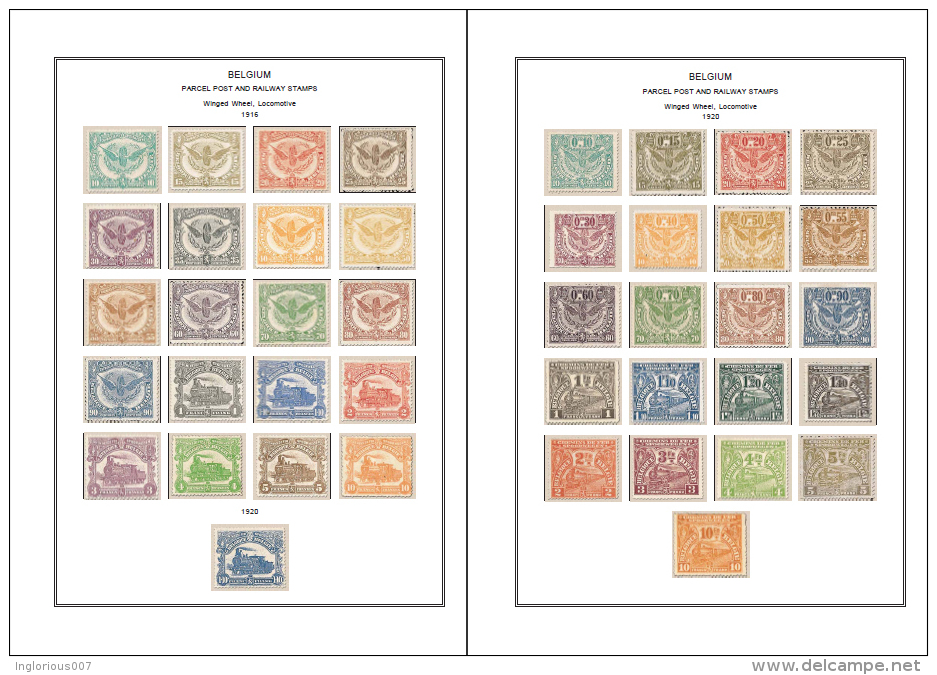 BELGIUM STAMP ALBUM PAGES 1849-2011 (539 Color Illustrated Pages) - English