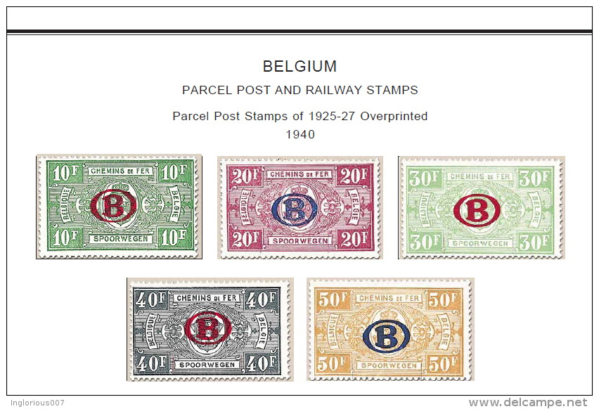 BELGIUM STAMP ALBUM PAGES 1849-2011 (539 Color Illustrated Pages) - Inglés